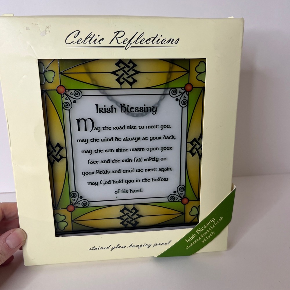 Stained Glass Irish Blessing Hanging Panel 7 x‎ 8 NIP